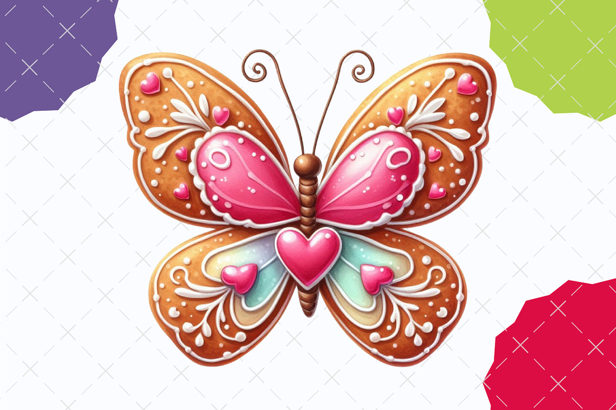 Gingerbread Cookie Butterfly Clipart, an Illustration by designcity5 (Photo 4 of 5)