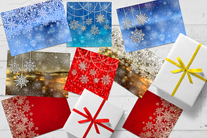 8 Snowflake christmas background, a Decorative Illustration by jelisua88