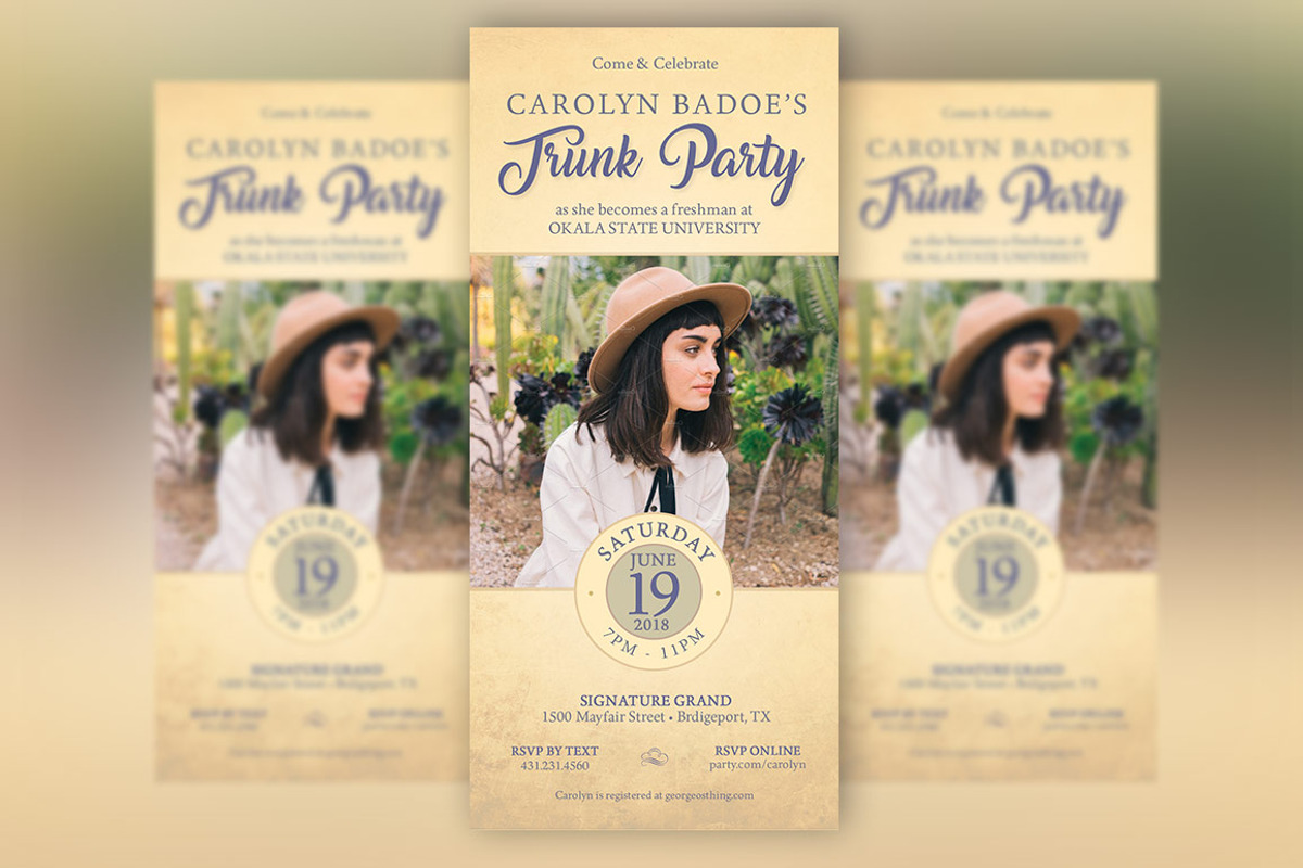 Retro Trunk Party Flyer Template, a Flyer Template by Godserv Designs (Photo 3 of 4)