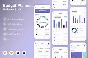 Budget Planner Mobile App UI Kit