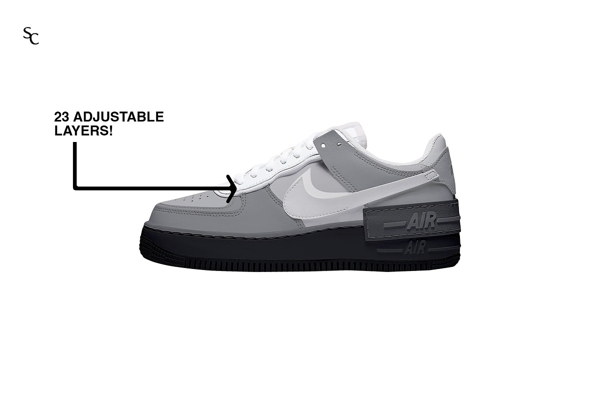 Nike Air Force 1 Shadow | PS Mockup, a Product Mockup by sophiesconcepts (Photo 2 of 2)