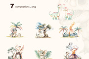 Watercolor dino. Patterns, Clip Art, an Animal Illustration by Pattern + watercolor (Thumbnail 7 of 15)