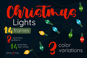 Christmas Lights Borders & Patterns, a Seasonal Illustration by moja doodle (Thumbnail 1 of 10)