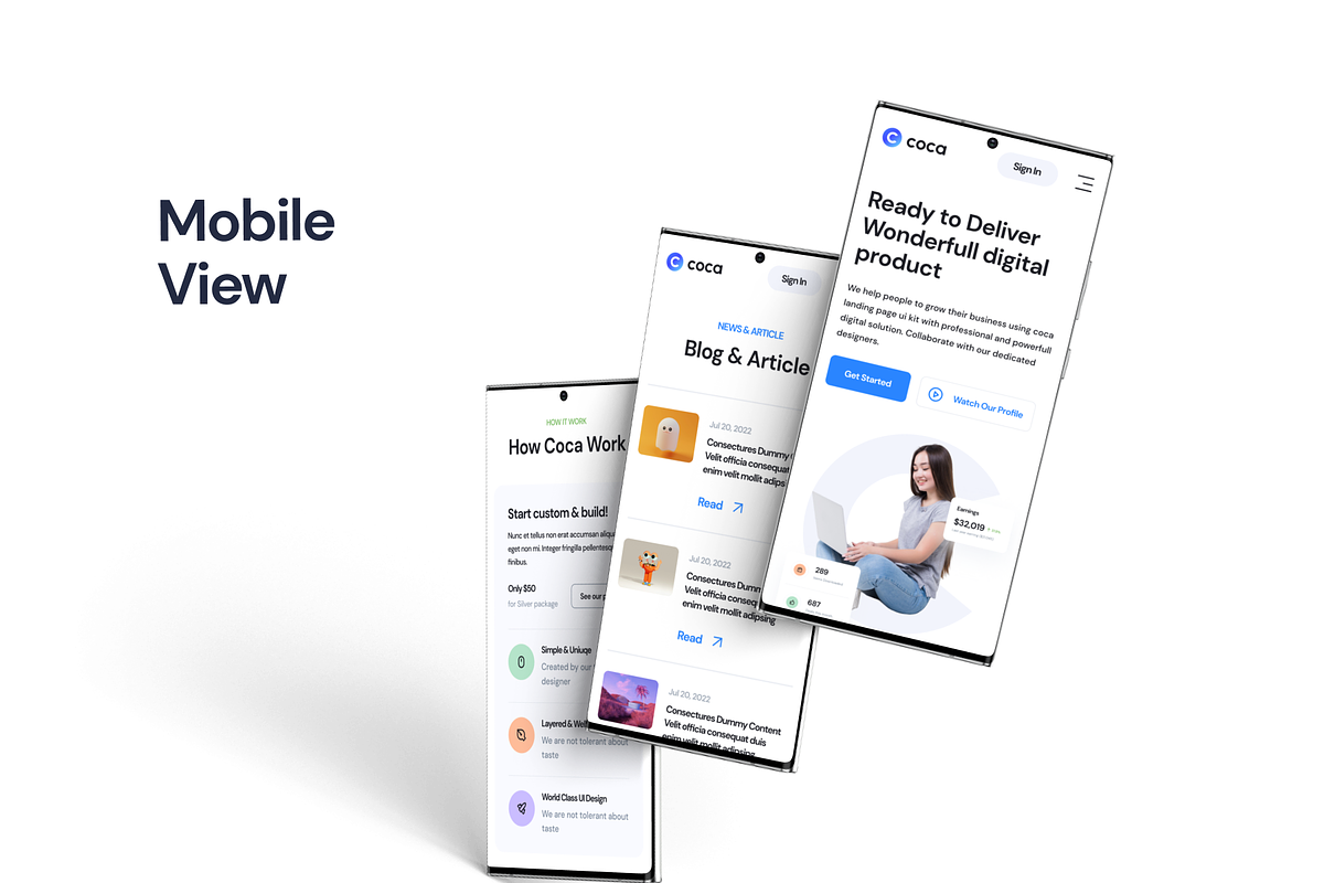 Coca - SaaS Landing Page Kit V1, an UI Kit Template by Sans Design (Photo 5 of 8)