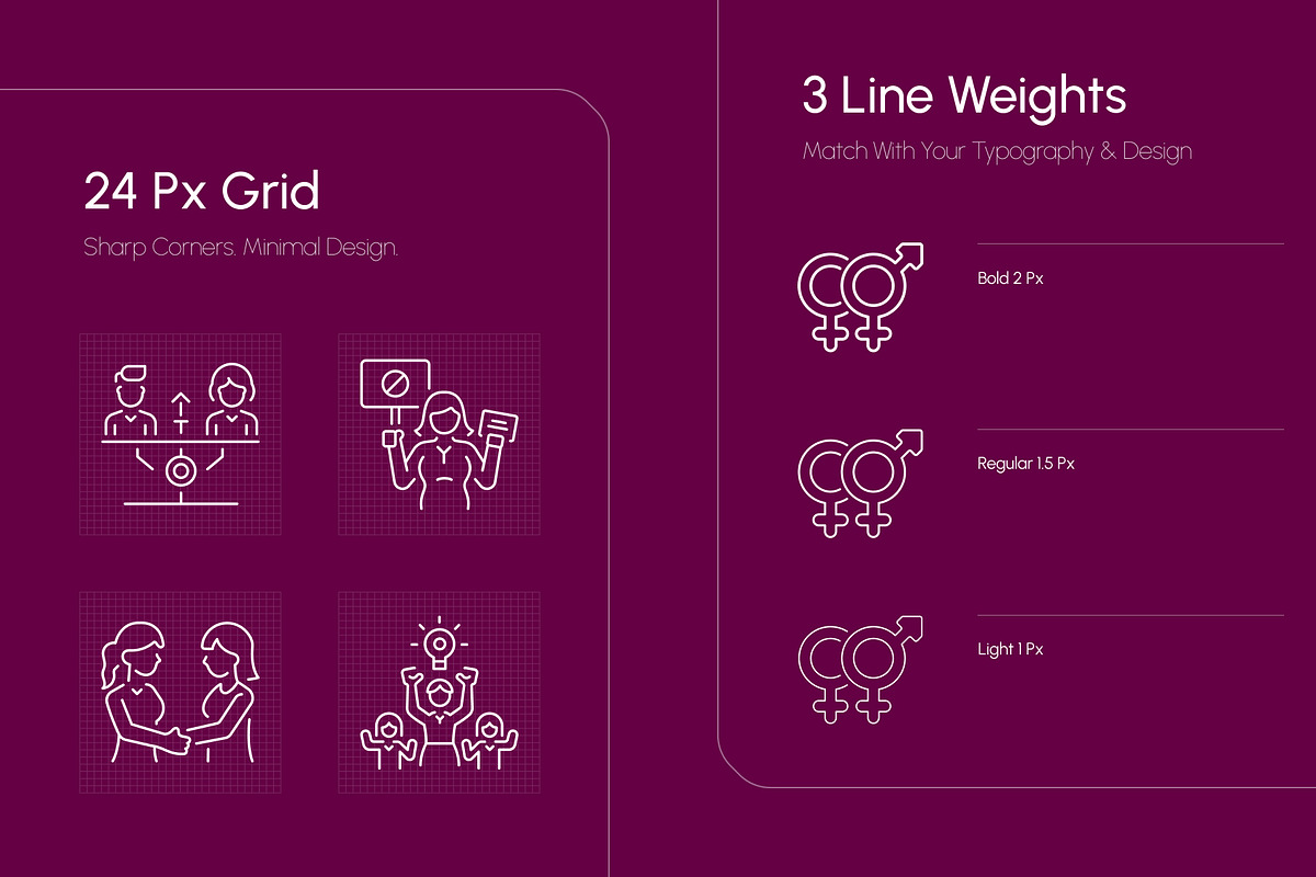 Feminist Icons Set, an Outline Icon by Prosymbols (Photo 5 of 8)