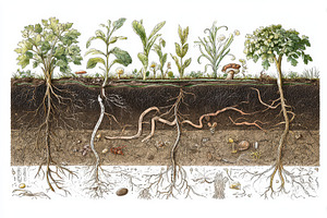 Detailed view of plant roots & soil, a Photo by Pavel_design