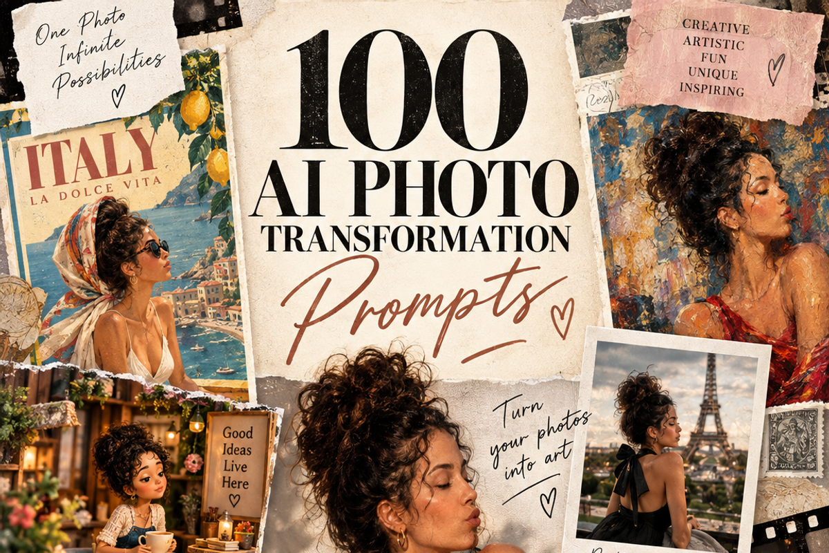 100 AI Photo Transformation Prompts, a Person Illustration by Victoria Bee Presets (Photo 6 of 8)