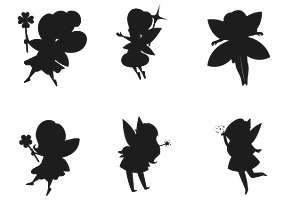 Cartoon Fairy Silhouettes Set 1