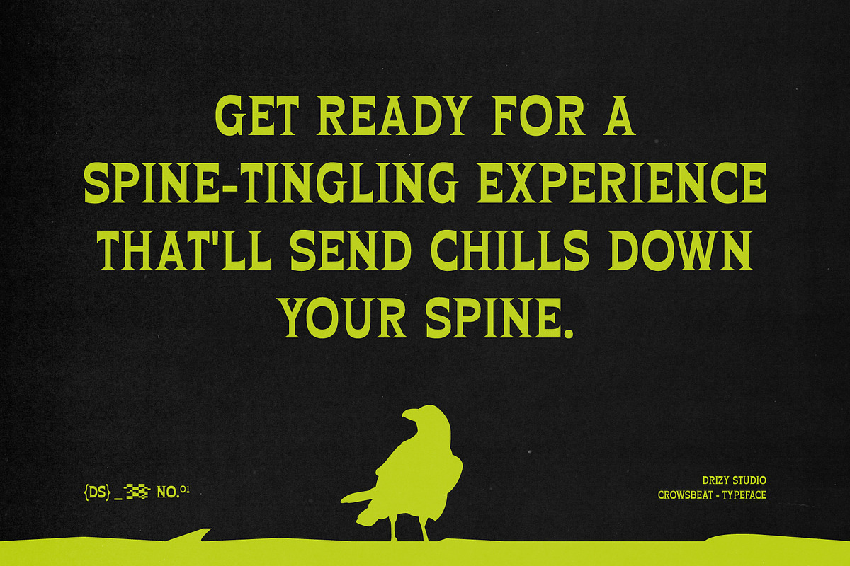 Crowsbeat – Reversed Contrast Horror, a Serif Font by Drizy (Photo 6 of 10)