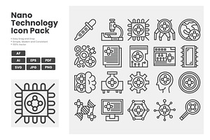 Nano Technology Icon Pack, an Outline Icon by erifqizeicon
