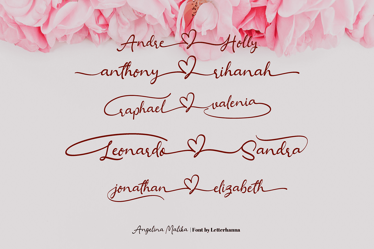 Angelina Malika Font, a Handwritten Font by Letterhanna Studio (Photo 6 of 15)