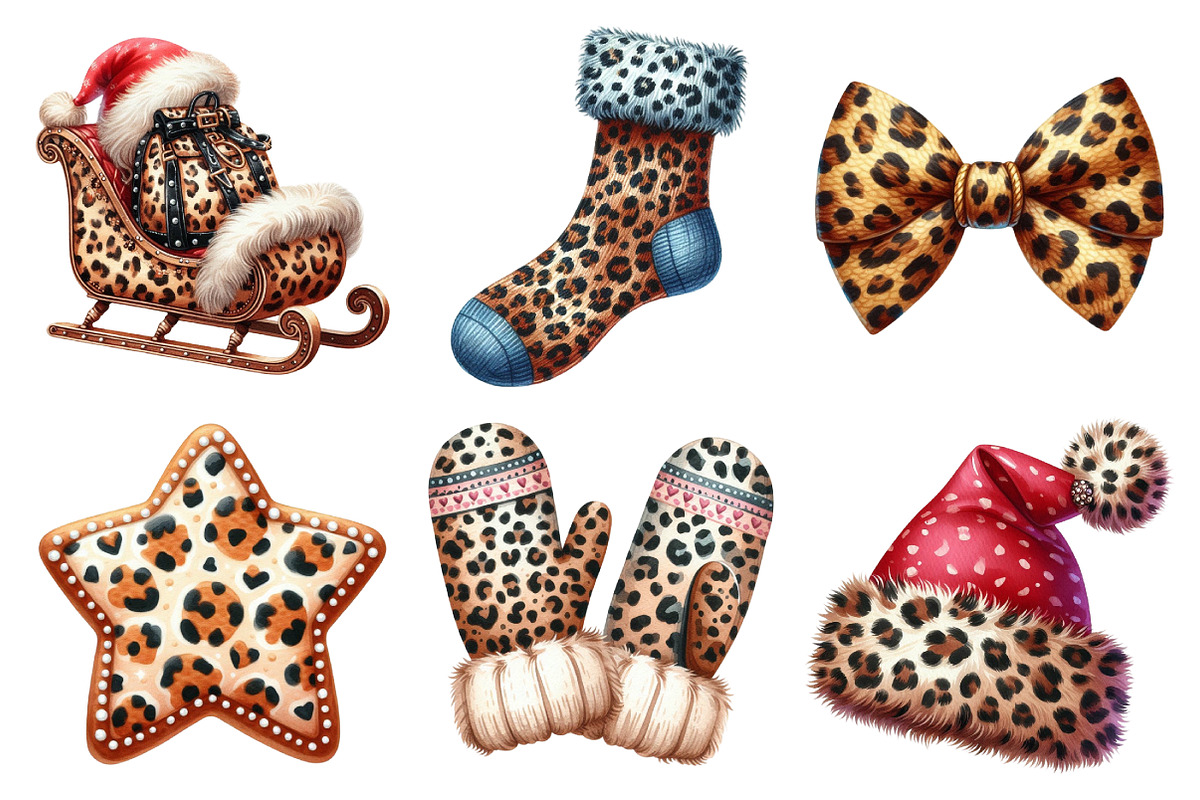 Watercolor Leopard Print Christmas, an Illustration by Daily.Designs (Photo 2 of 5)