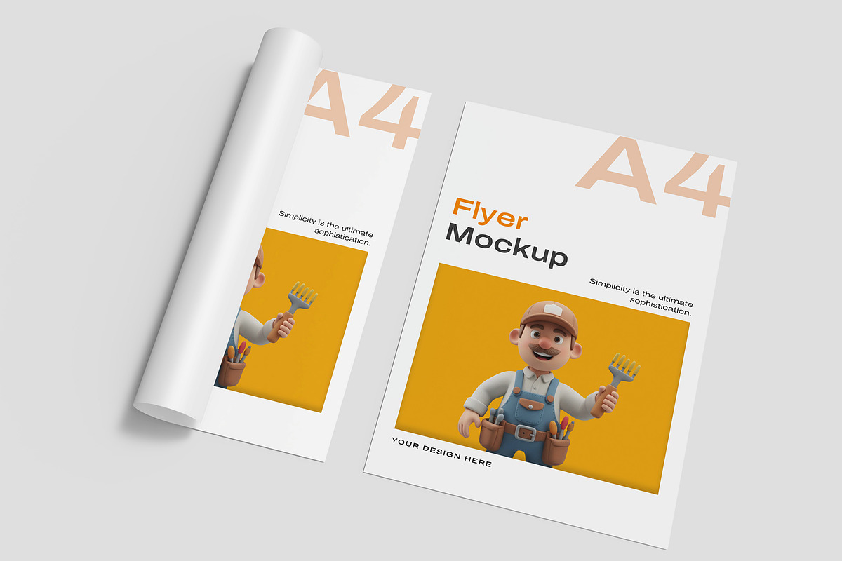 Modern A4 Flyer Poster Mockup, a Product Mockup by graphypix (Photo 1 of 4)
