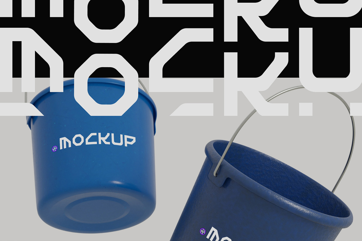Plastic Carrying Bucket Mockup, a Household Mockup by hiddemaru (Photo 3 of 4)