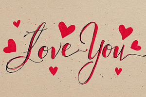 Romantic calligraphy artwork express, a Photo by Pavel_design