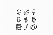 Ice Cream & Gelato Line Icons, an Outline Icon by Lyolya Profitrolya (Thumbnail 2 of 2)