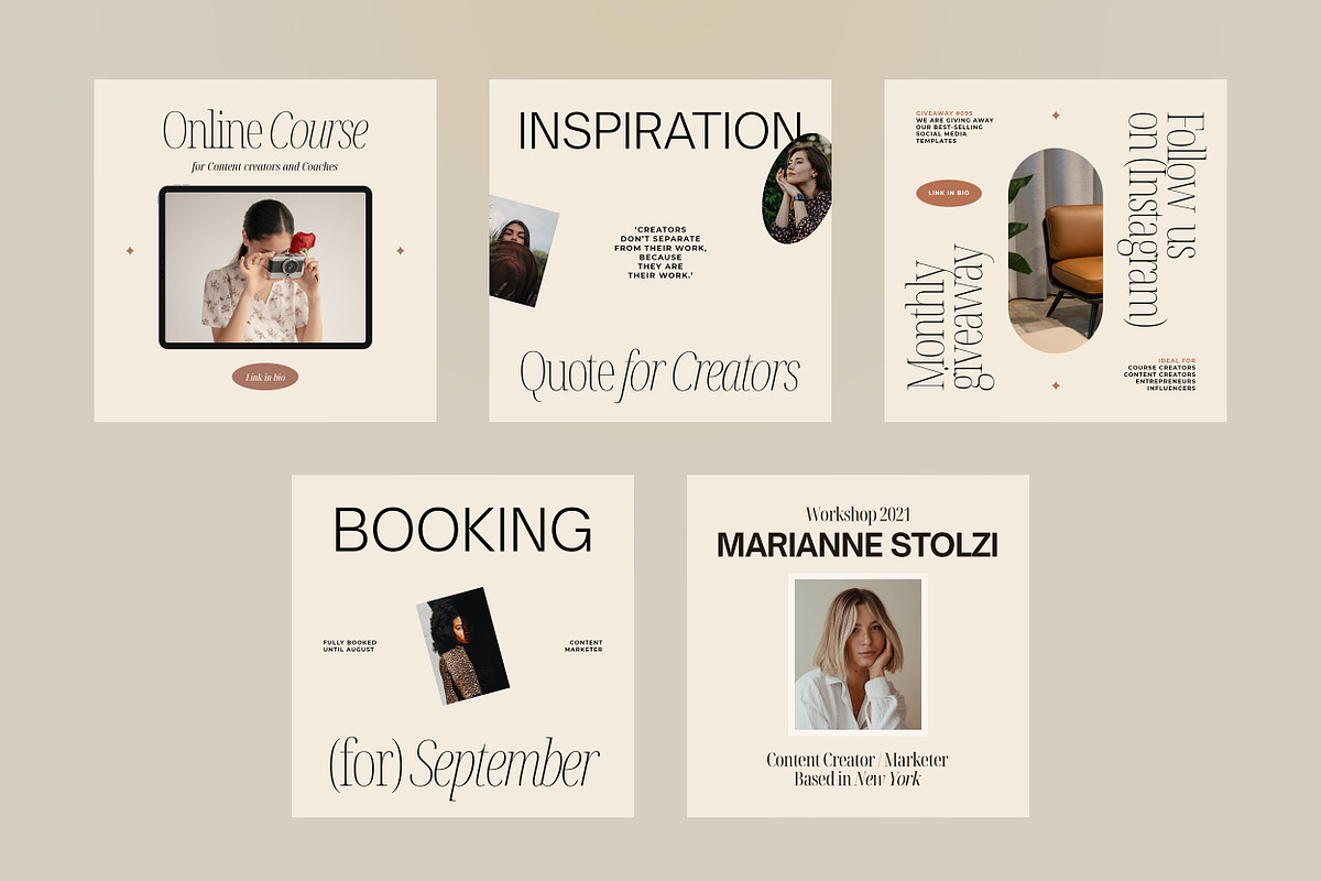 Content Creators Instagram CANVA PS, a Social Media Template by September 5th (Photo 6 of 18)