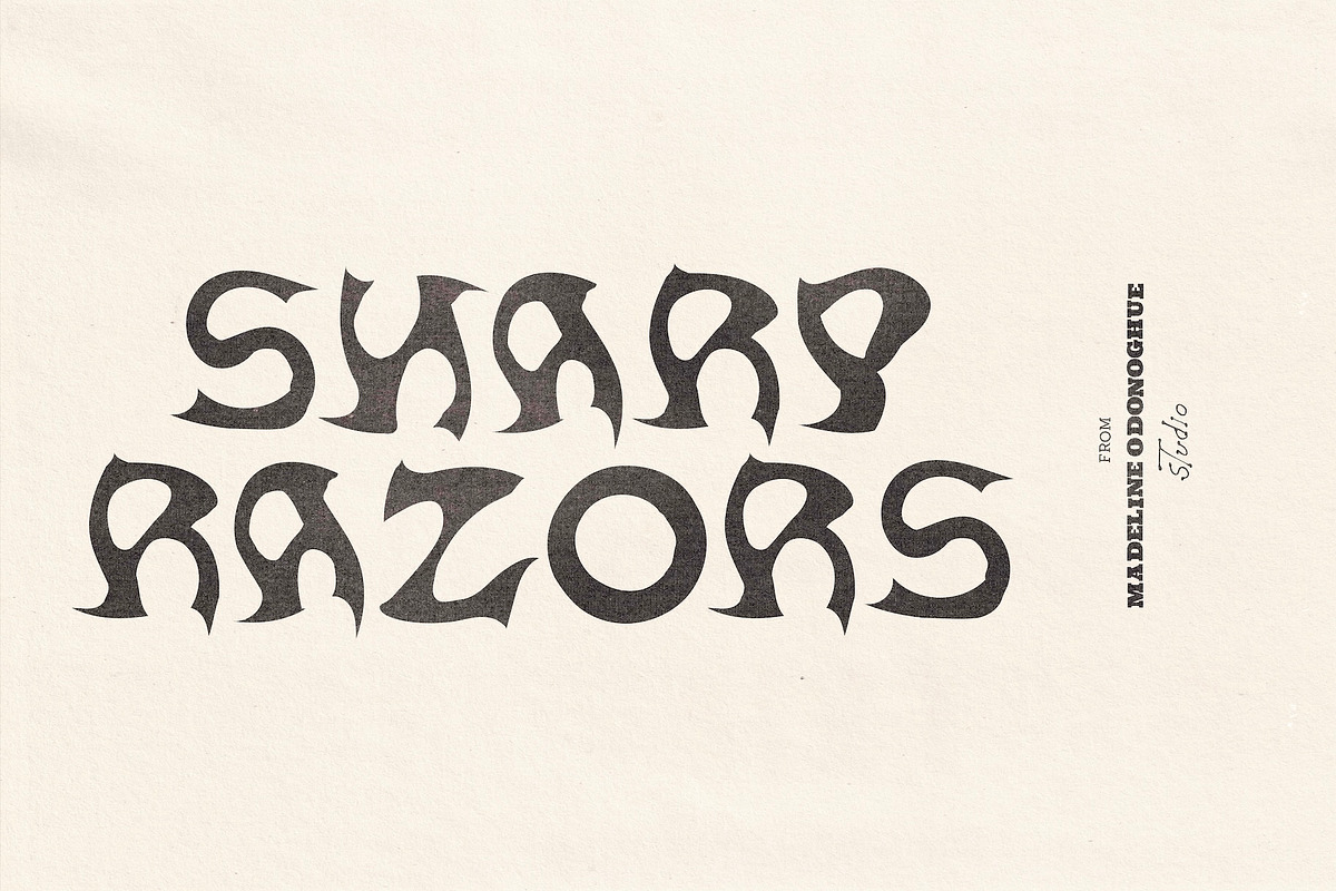 Barbed – Handmade Gothic Horror Font, a Blackletter Font by Madeline ODonoghue Design (Photo 9 of 9)