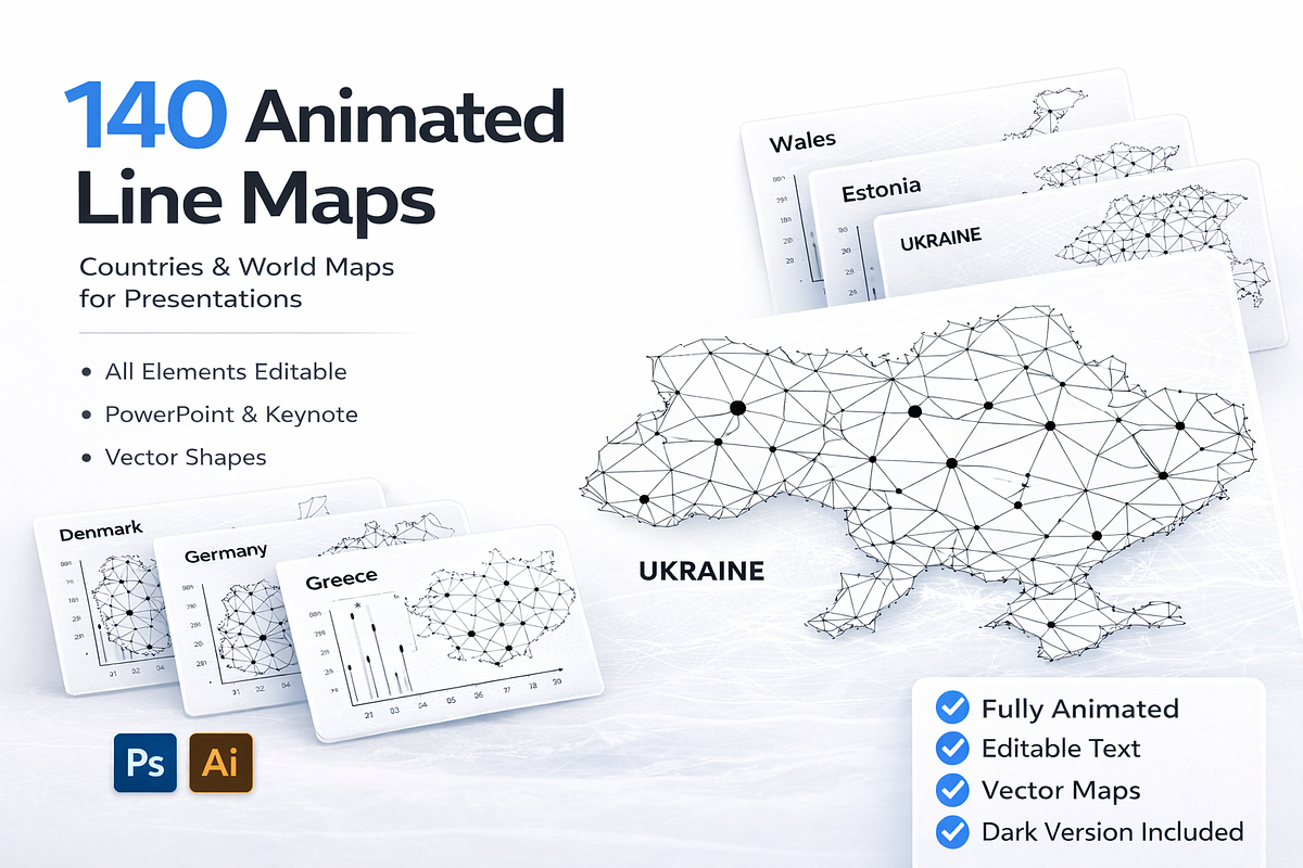 Maps line Presentation Template