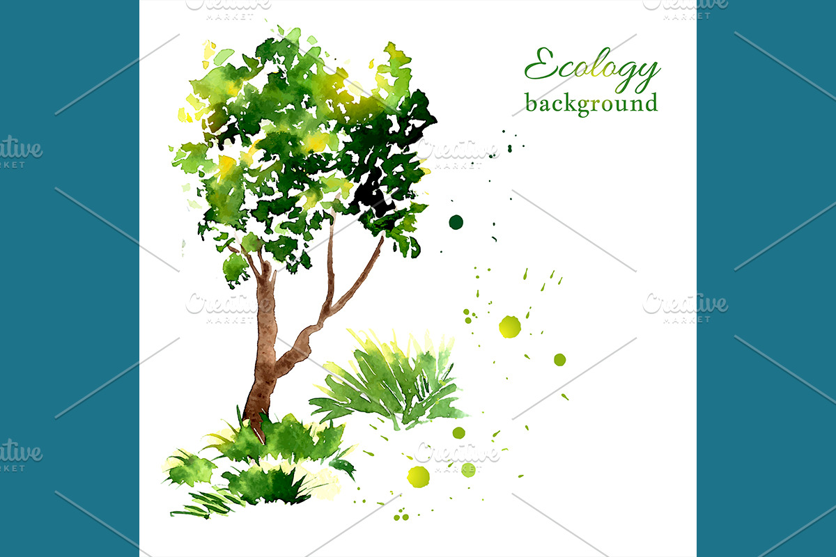 №138 Summer Green Tree And Grass, a Decorative Illustration by Rasveta (Photo 7 of 9)