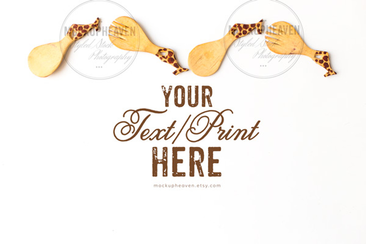 Woodland Giraffe Desktop Mockup, a Print Template by MockUpHeaven (Photo 1 of 2)