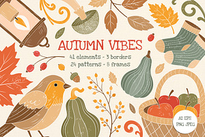 Cozy Autumn Vibes Vector Clipart
