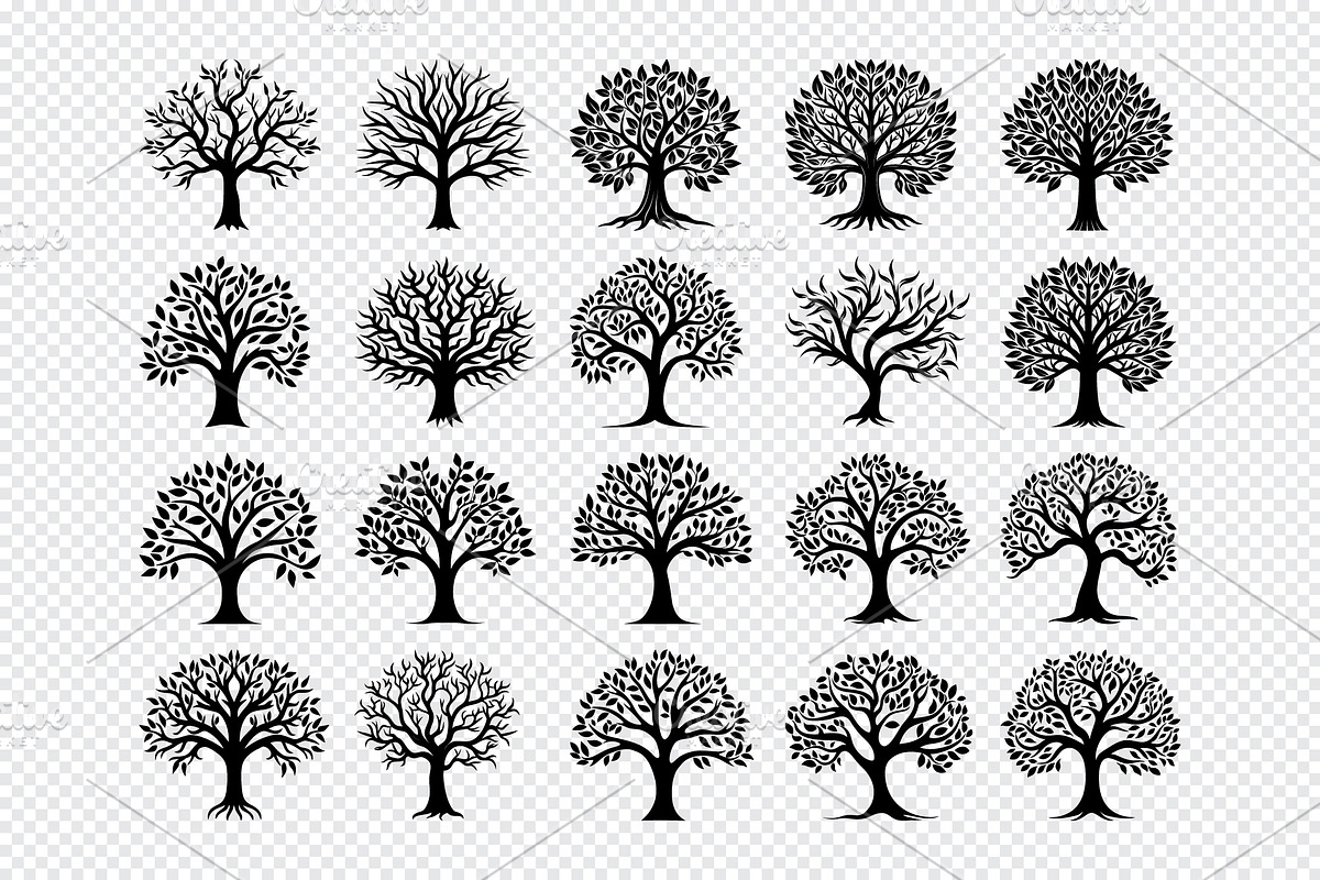 Silhouette Tree Bundle, an Object Illustration by Toufiqul (Photo 1 of 2)