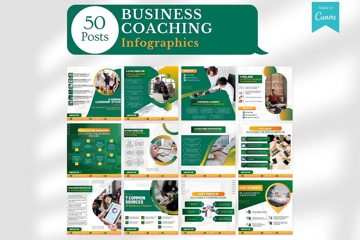 520 Business Coaching Canva Template, a Social Media Template by Viral Content Design (Photo 3 of 17)