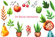 Fruit Babies - Clipart Set, an Education Illustration by Mashamashastu (Thumbnail 3 of 11)