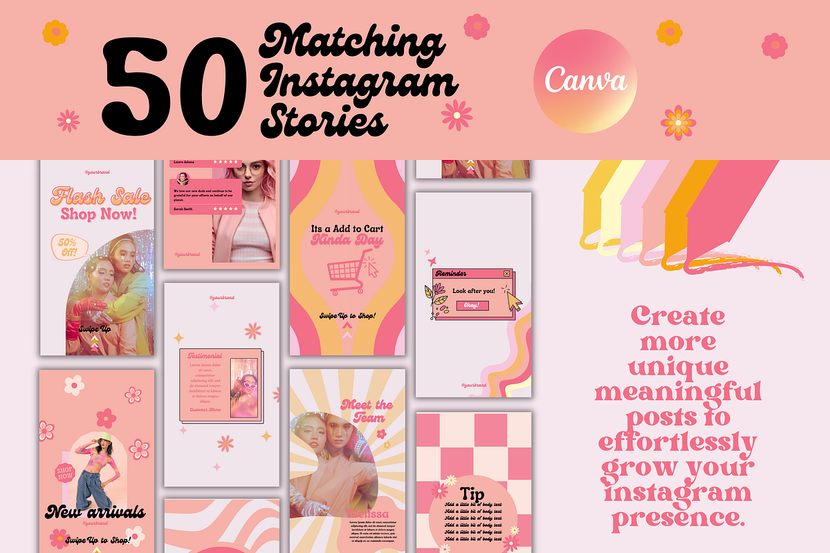 Bright Retro Style Social Media Kit, a Social Media Template by Faytemplates (Photo 3 of 9)