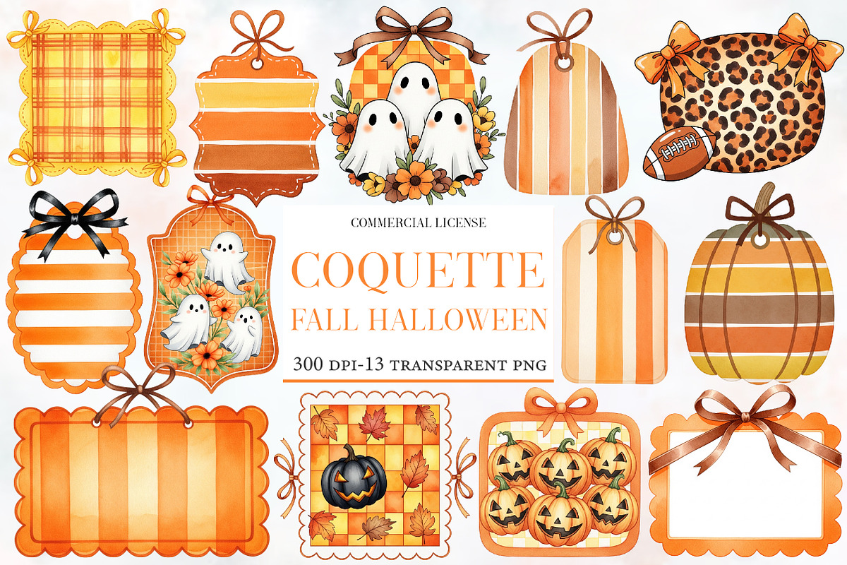 Coquette Fall Halloween Border Frame, an Illustration by Designworld (Photo 1 of 5)