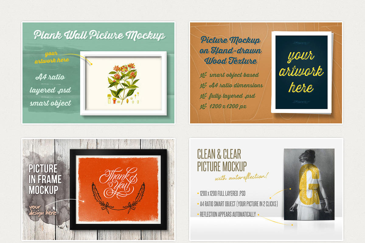 [-64%] 8 Minimal Picture Mockups, a Print Template by Frisk Shop (Photo 2 of 2)