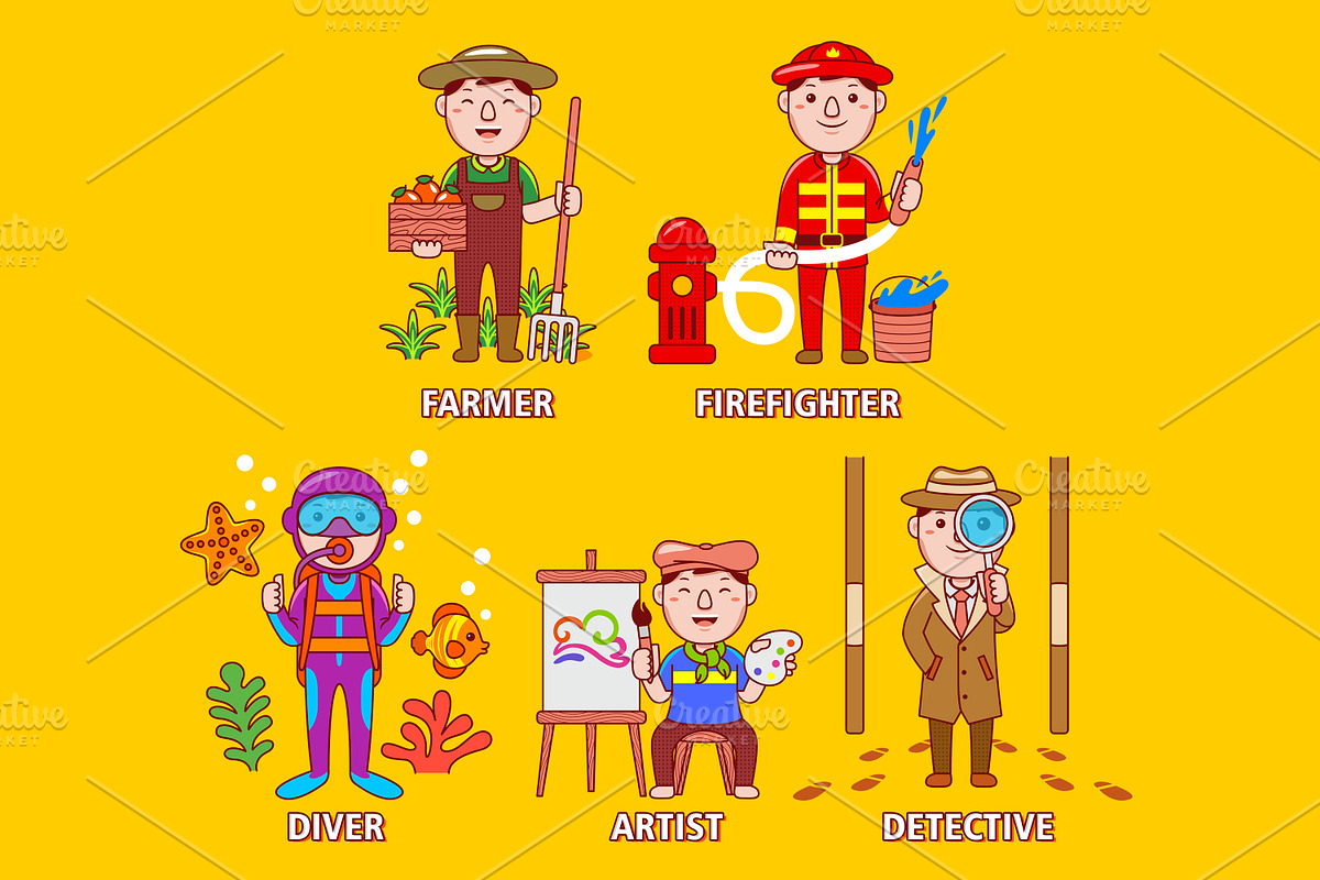 Man Worker Big Bundle Vector Art, an Object Graphic by MEDZ (Photo 5 of 9)