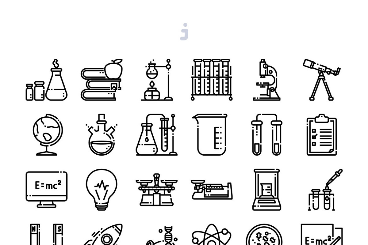 Science Icon set, an Outline Icon by Just Icon (Photo 3 of 3)