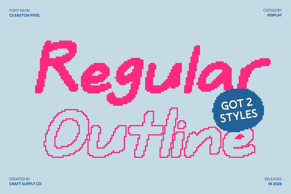 CS Easton Pixel, a Handwritten Font by Craft Supply Co. (Photo 3 of 8)