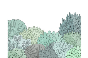 Doodle hand drawn forest border in, an Illustration by Toltemara