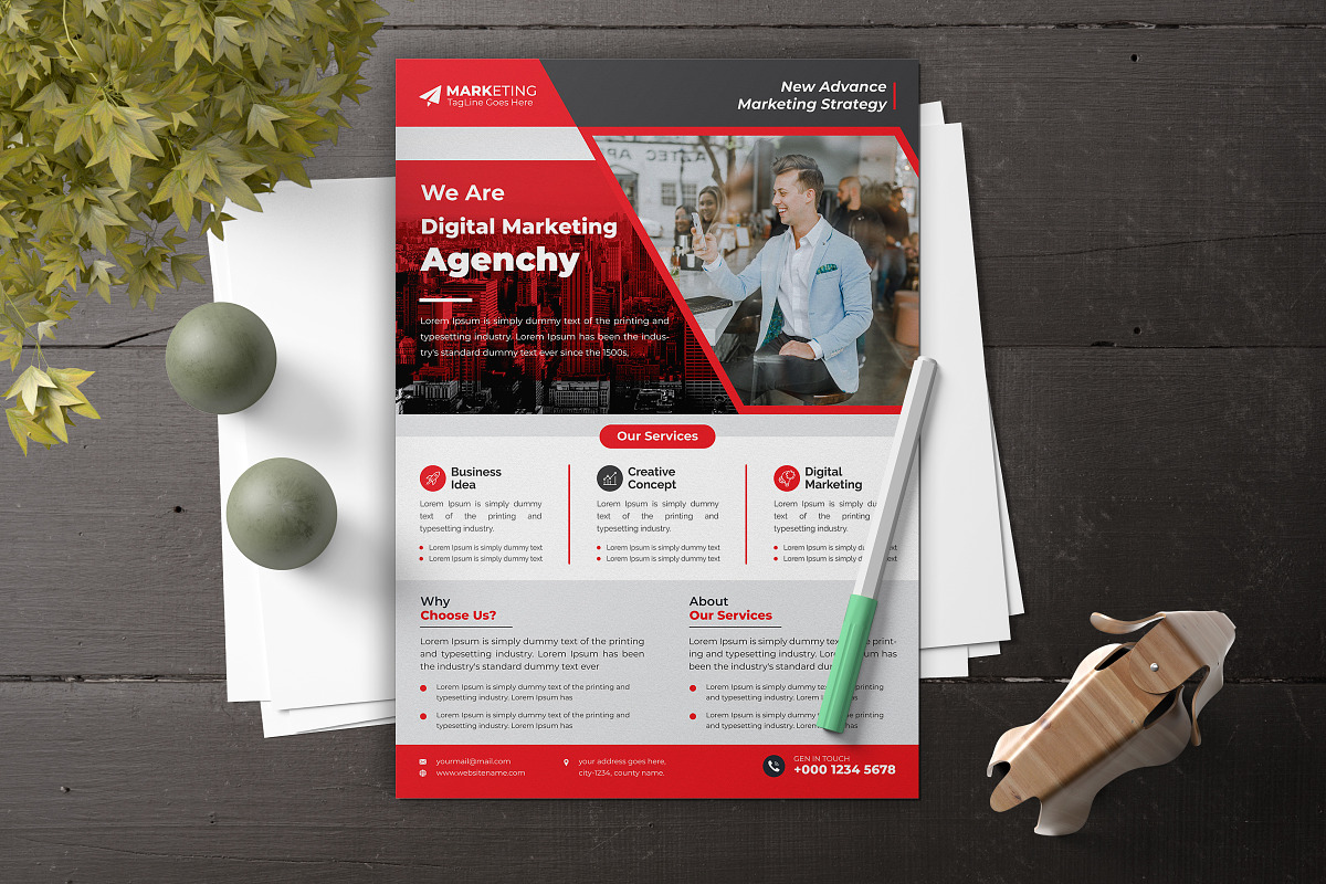 Corporate Theme Business Flyer, a Marketing Template by Graphiexperto (Photo 3 of 6)