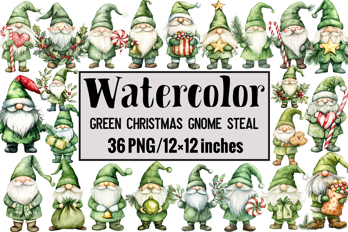 Green Christmas Gnome Steal, an Illustration by Design Market (Photo 1 of 3)