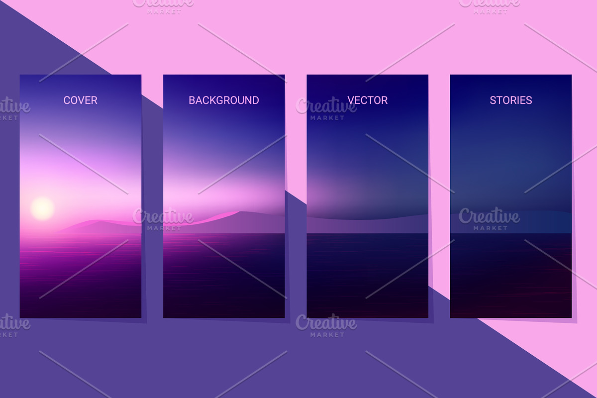 Set of templates for stories., a Social Media Template by Ederella