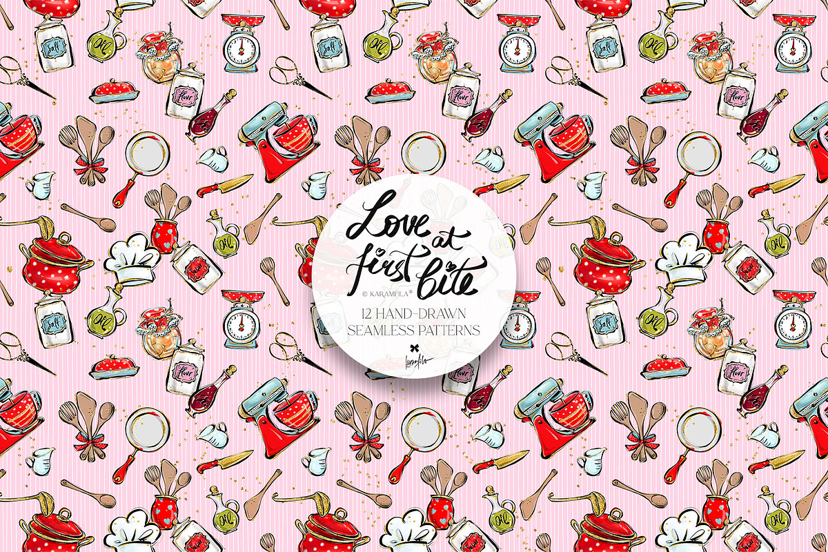 Cooking Kitchen Seamless Patterns, a Pattern Graphic by KaramfilaS (Photo 14 of 17)