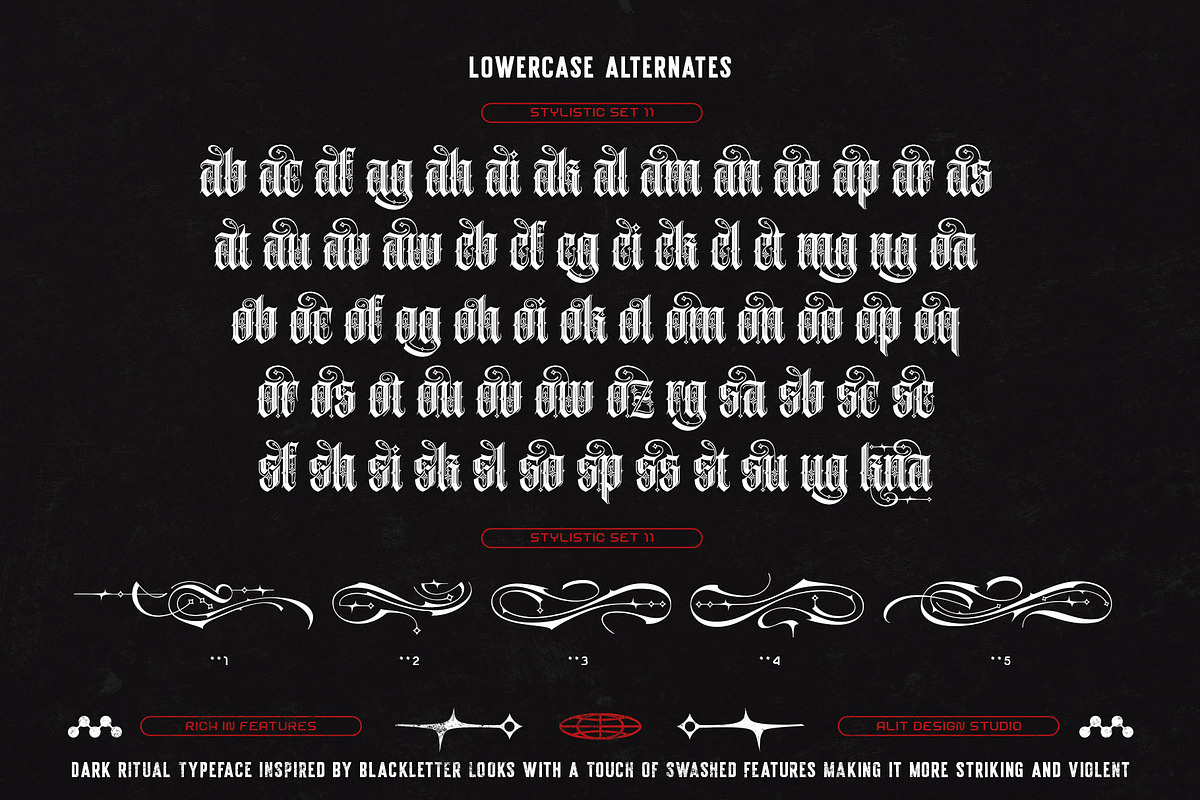 Dark Ritual Typeface, a Blackletter Font by alit design (Photo 19 of 20)