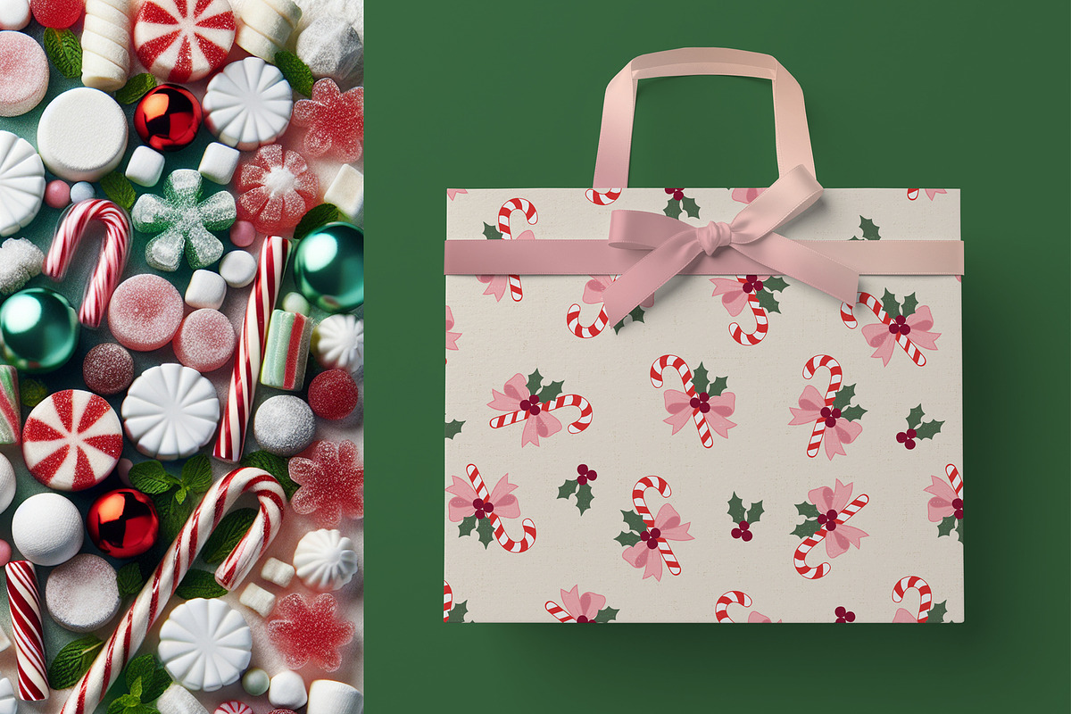 Jolly Candy cane Christmas Pattern, a Pattern Graphic by Schatzi Graphik (Photo 3 of 9)