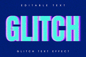 Glitch Text Effect Mockup, a Layer Style Add-On by ContestDesign
