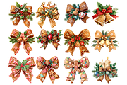 Watercolor Gingerbread Bow Clipart, a Decorative Illustration by stickermadness (Thumbnail 3 of 4)