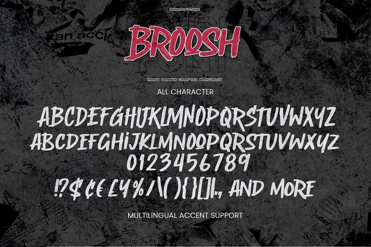 Broosh - Hand Drawn Crafted Manually, a Handwritten Font by Gassstype (Photo 7 of 8)