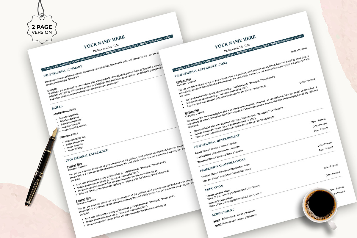 ATS resume template | google docs, a Resume Template by Design_Xlab (Photo 2 of 10)