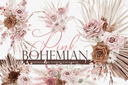 Watercolor Flowers - Pink Bohemian, an Illustration by Beigetime