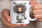 Whimsical Easter Girl Clipart Bundle, an Illustration by Canvas Craft (Thumbnail 5 of 7)