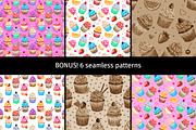 Sweet Cupcakes. Watercolor set, a Food Illustration by Lina's store (Thumbnail 3 of 3)
