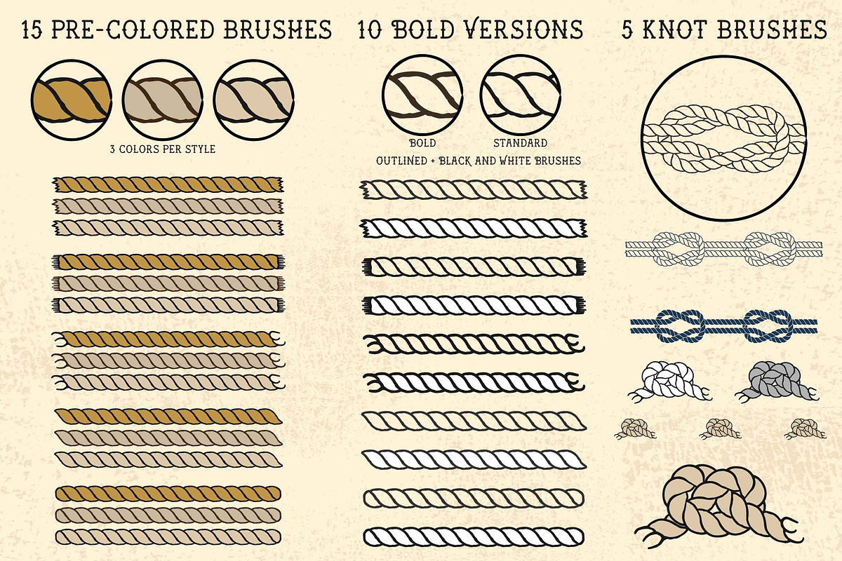Sailor Mate's Rope Brushes I, a Brush Add-On by BAD TASTE (Photo 3 of 5)